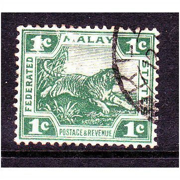 MALAYSIA 1908 SG 29 1c GREEN FINE USED