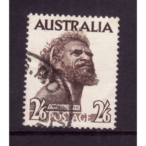 AUSTRALIA 1957 SG 253b 2s 6d DEEP BROWN ABORIGINE FINE USED#