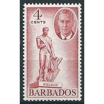 Barbados 1950 SG274 4c Carmine Fine Mounted Mint ... .