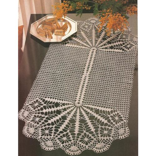 Crochet Doily Pattern Double Fan Centerpiece