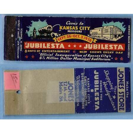 MO Kansas City Twenty Strike Front Strike Full Length Matchcover w/o Match~654
