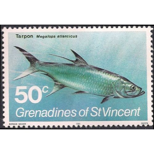 GRENADINES, FISH, Tarpon, blue 1981, 50c