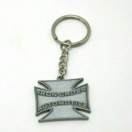 Iron Cross Automotive Advertisement Keychain Bag Purse Luggage Charm Clip Fob