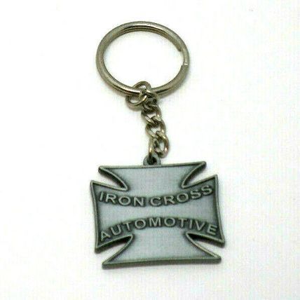 Iron Cross Automotive Advertisement Keychain Bag Purse Luggage Charm Clip Fob