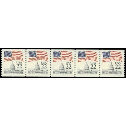 2115 22c U.S. Flag Very Fine MNH PNC 2/5 P0322