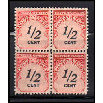 J88 1/2c Postage Due Fine MNH Blk/4 O7051