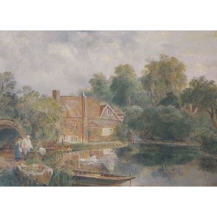 Charlton Hill Hitchin Hertfordshire in 1854 Watercolour Painting Rare Postcard