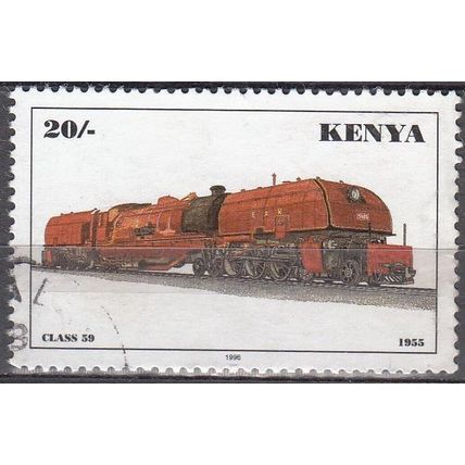Kenia 1997 Michel 705 O Cote (2005) 1.10 Euro Locomotive Klasse 59 Cachet rond