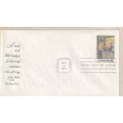 United States 1973 Postal Service Counter Clerk FDC Unaddressed VGC