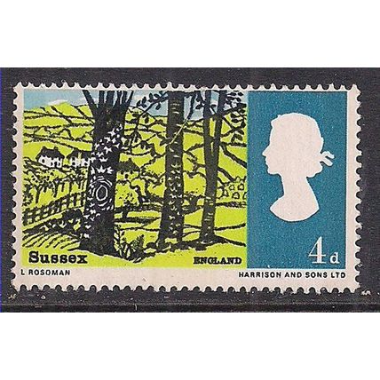 GB 1966 QE2 4d Landscape Sussex MM SG 689p (L1454 )