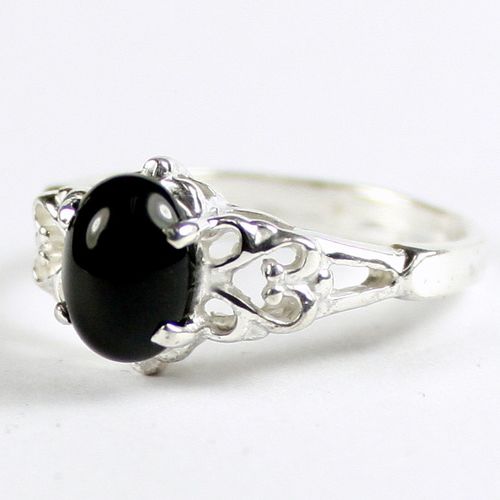 Black Onyx, 925 Sterling Silver Ring, SR302
