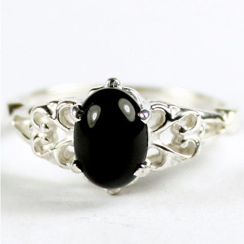 Black Onyx, 925 Sterling Silver Ring, SR302