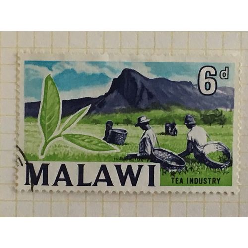 Malawi Queen Elizabeth II 1964 6d Tea Industry Used SG 220 Sc 10 postage stamp