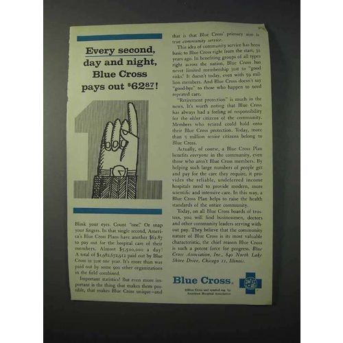 1963 Blue Cross Insurance Ad - Every Second Pays