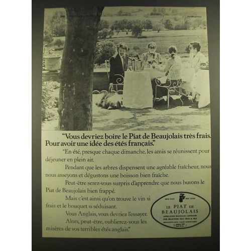 1975 Le Piat de Beaujolais Wine Ad