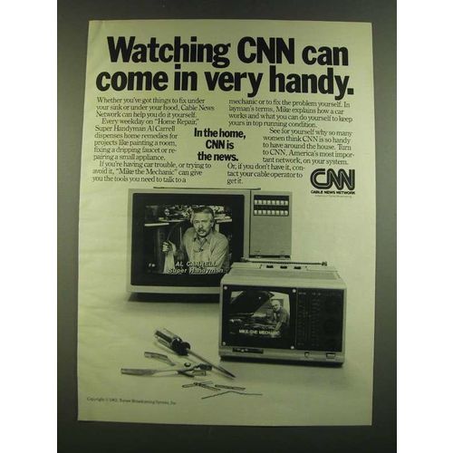 1983 CNN Cable News Network Ad - Al Carrell Home Repair & Mike the Mechanic