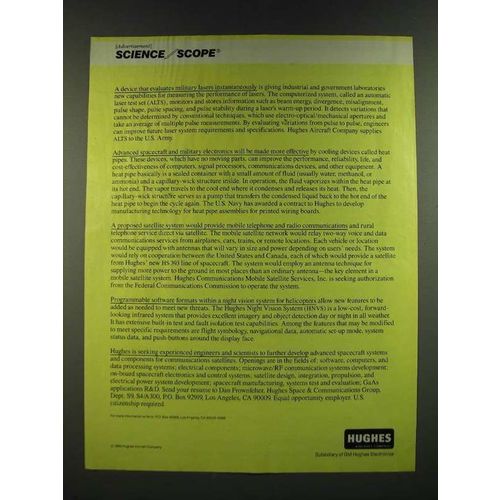1986 Hughes Aircraft Ad - Evaluates Military Lasers