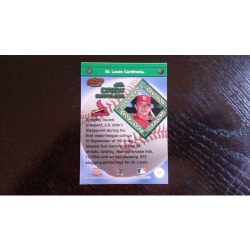 1999 Pacific Diamond Dynagon Card # 17 J.D. Drew VG-Ex (4) St Louis Cardinals