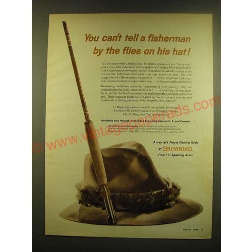 1966 Browning Fishing Rods Ad - You can't tell a fisherman by the flies