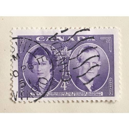 Canada 1951 Royal Visit 4c Violet Used SG 440 QEII Princess Duke Edinburgh stamp