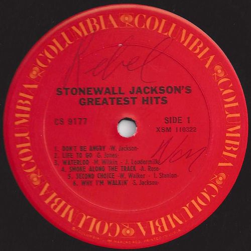 Columbia #CS-9117 "Stonewall Jackson's Greatest Hits" - 12 Nashville rhythms!