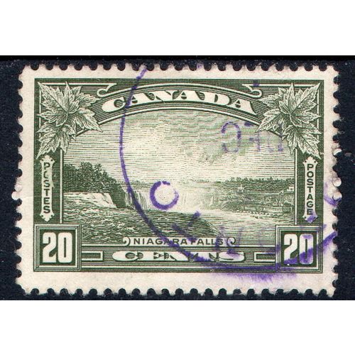 Canada Sg349 20c olive-green fine used. (ALB)