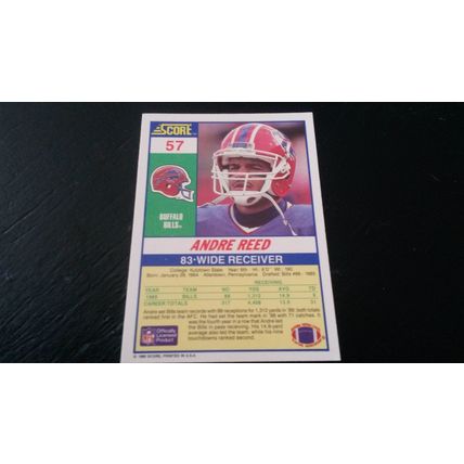 1990 Score Football Card # 057 Andre Reed Excellent-Mint (6) Buffalo Bills