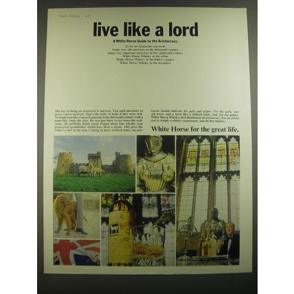 1967 White Horse Scotch Ad - Live like a lord