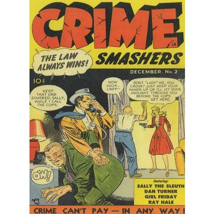 Crime Smashers 1950s Lady Hold Up House Robbery Comic Postcard