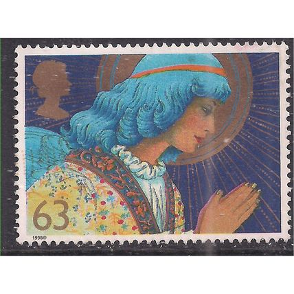 GB 1998 QE2 63p Christmas ' Angel Praying ' used SG 1068 ( M376 )