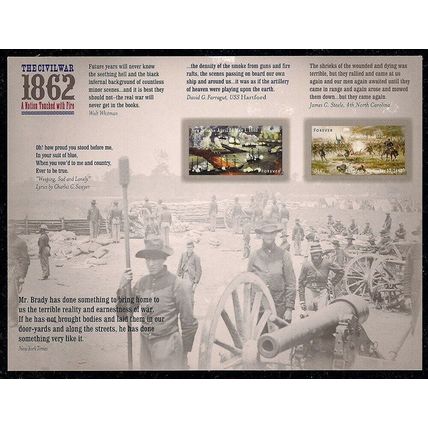 The Civil War 1862 New Orleans & Antietam 12 Current Rate Stamps Scott 4665