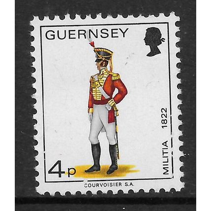 GUERNSEY 1974 4p OFFICER EAST REGIMENT 1822 SG 105 U/M MINT