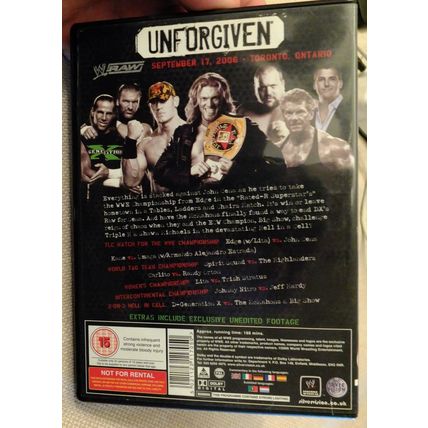 WWE wrestling DVD UNFORGIVEN 2006 John Cena vs Edge PPV AEW NXT WWF DX Raw PPV