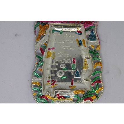 Unique VTG Gift State Souvenir Alabama Hand Painted Metal Ashtray Trinket 1950s
