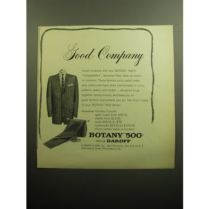 1958 Botany 500 Suits Ad - Good Company