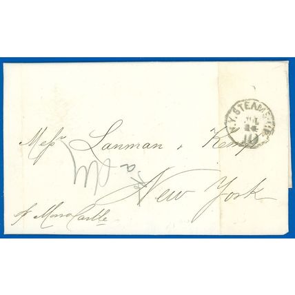 July 10 1869 Datelined FLS, Habana to NY, 24mm NY STEAMSHIP 10 Cds, Commercial!