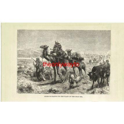 Arab Migrants In The Plain Of The Dead Sea Book Illustration (Print), 1872