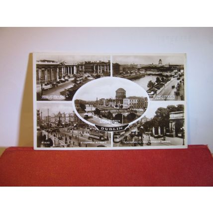 multiview, DUBLIN, IRELAND. unused vintage postcard RP by Valentine c.1939 =