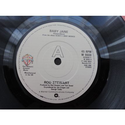 Rod Stewart 1983 7" Vinyl Single Baby Jane b/w Ready Now