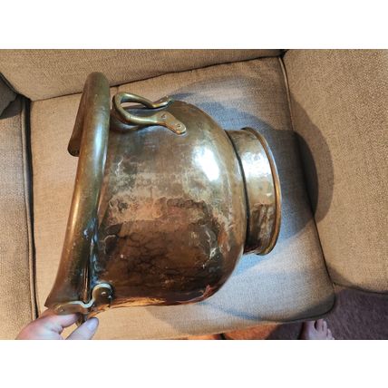 Vintage/Antique, Large, Brass & Bronze, Helmet Shaped, Coal Scuttle/Bucket