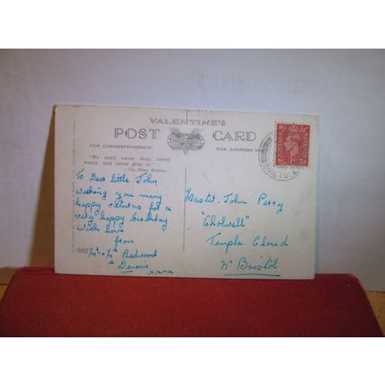 sweet 4TH BIRTHDAY card .. vintage used postcard WW2 era =