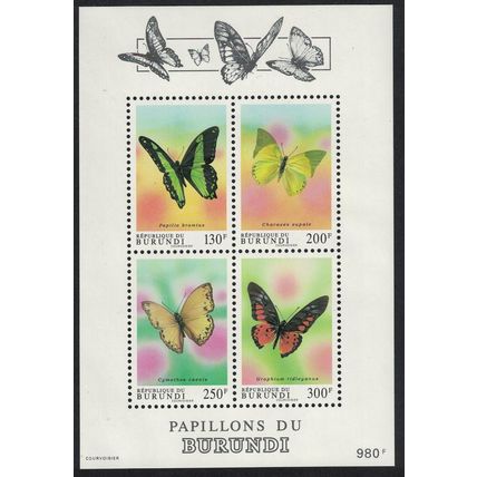 Burundi Butterflies MS 1993 MNH SG#MS1565