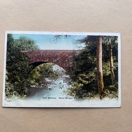 Vintage Postcard Fort William Nevis Bridge Scotland 1910 stamp USED Postcard GC