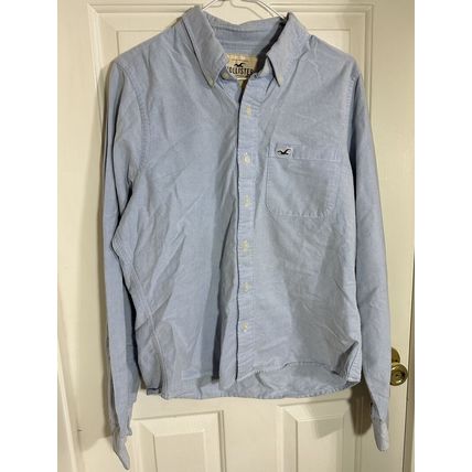 Hollister Shirt Mens X-Large Blue Collared Button Up Long Sleeve 100% Cotton