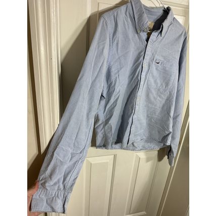 Hollister Shirt Mens X-Large Blue Collared Button Up Long Sleeve 100% Cotton