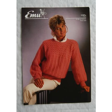Vintage: Emu 1157A sweater, 4 ply, 32-39 inch, 81-99 cm