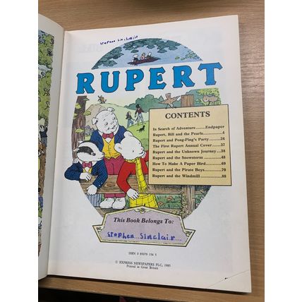 1985 RUPERT BEAR ANNUAL UK VINTAGE HARDBACK BOOK (P4)