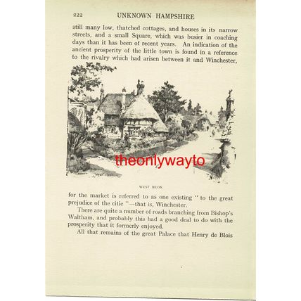 West Meon, Hampshire, Book Illustration (Print), 1926