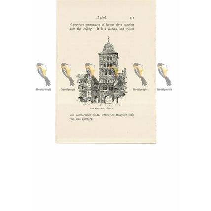 Lubeck Burgthor, Germany, Book Illustration (Print), 1889