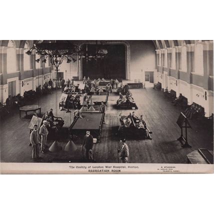 London War Hospital Horton Military Soldiers RPC WW1 RPC Postcard